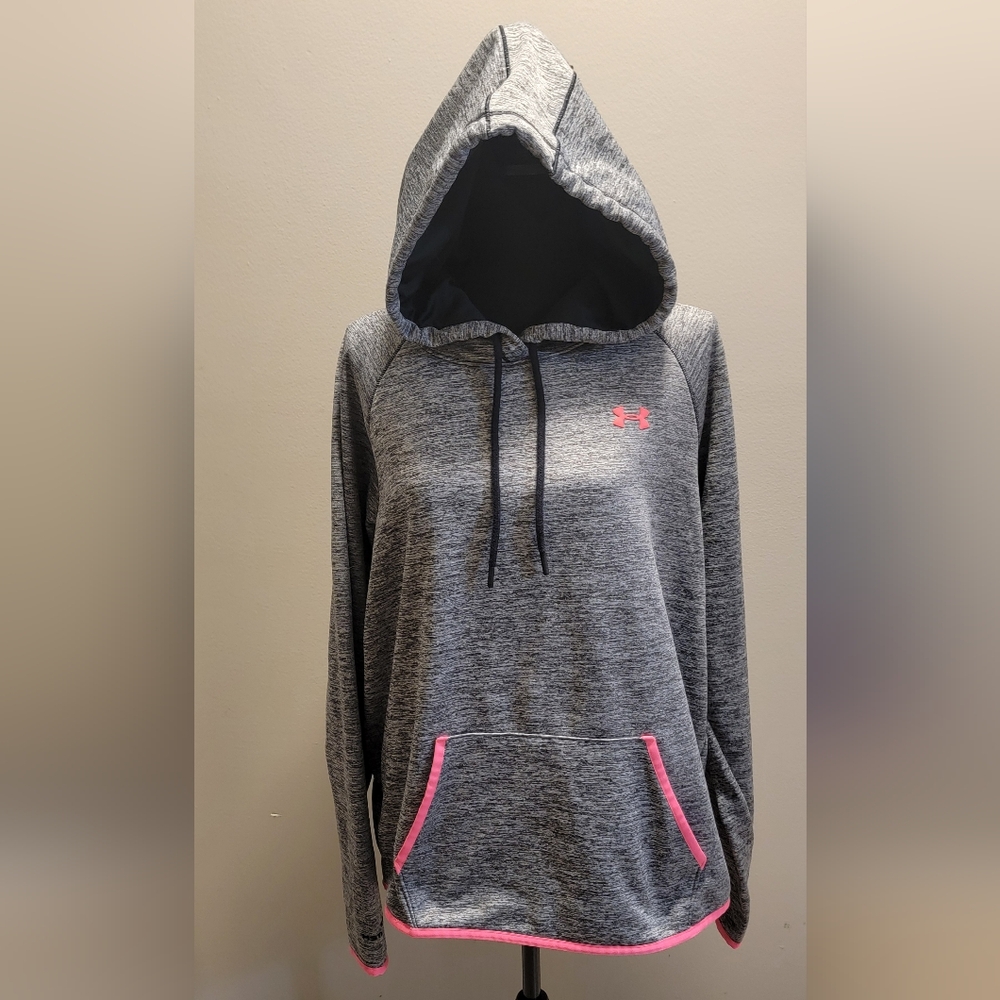 Under Armor Women's Gray Hoodie with Pink Details #10C